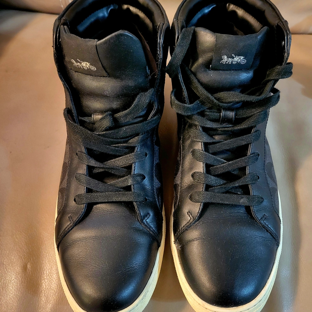 COACH Black and Gray High-Top Sneakers - Picture 8 of 12